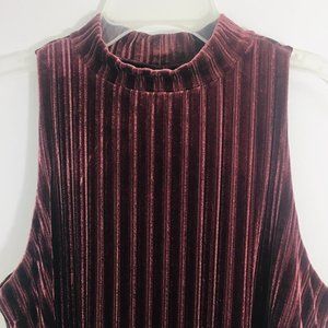 Ribbed Burgundy Velvet Tent Dress  - M